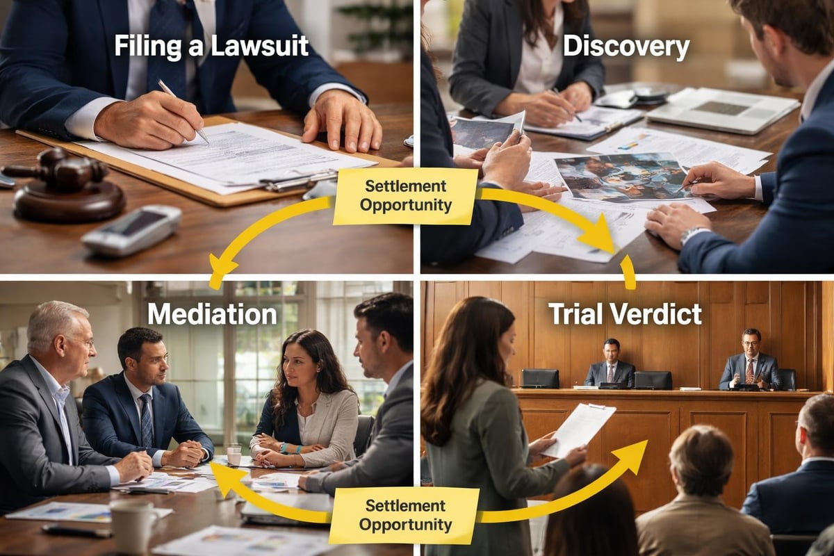 Court trial process stages