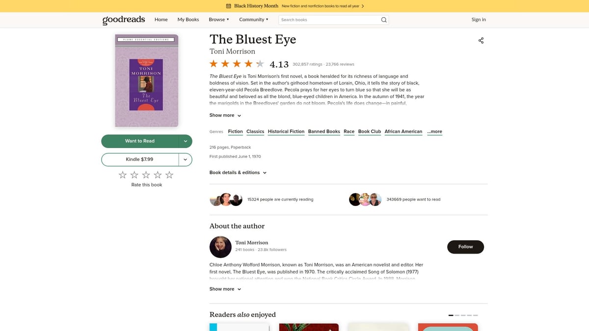 8 Empathy Books to Deepen Your Understanding in 2026 - The Bluest Eye by Toni Morrison