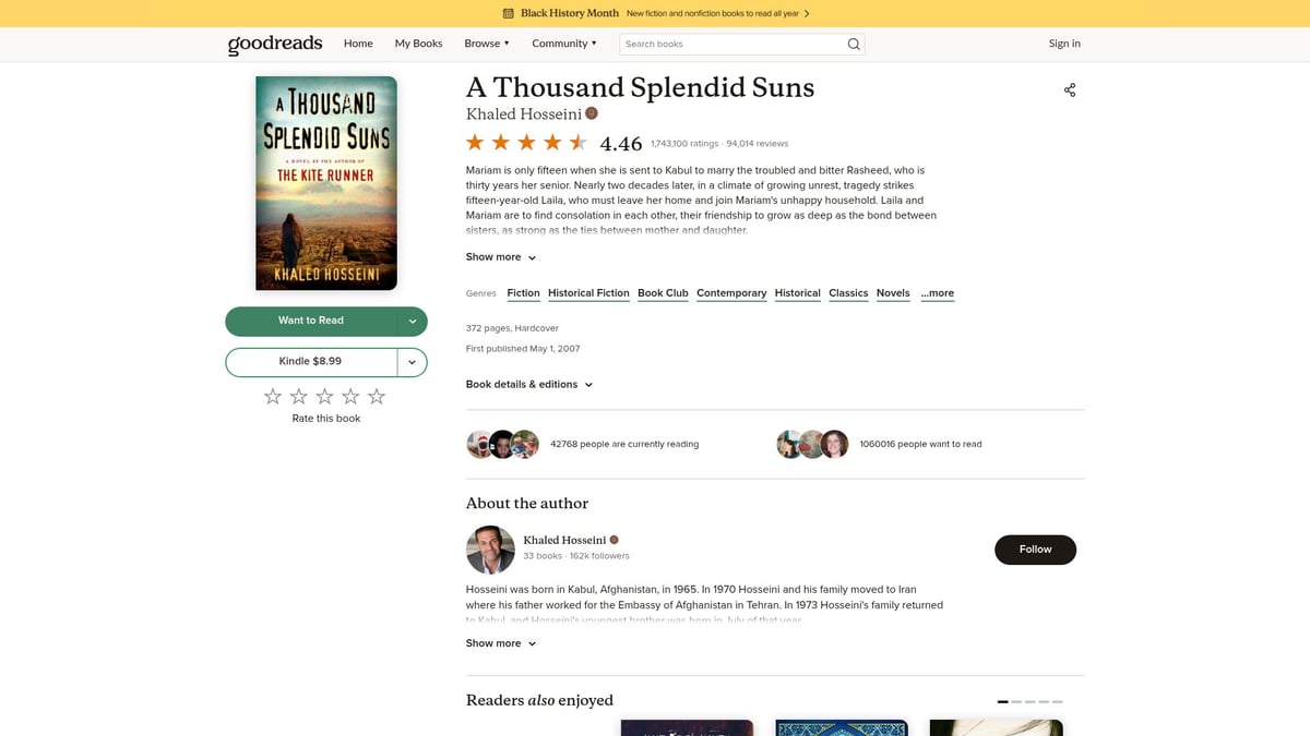 8 Empathy Books to Deepen Your Understanding in 2026 - A Thousand Splendid Suns by Khaled Hosseini