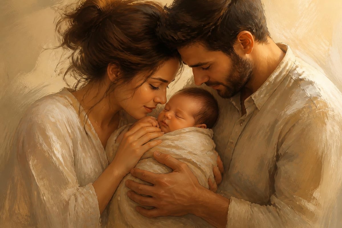 Family connection in newborn photography