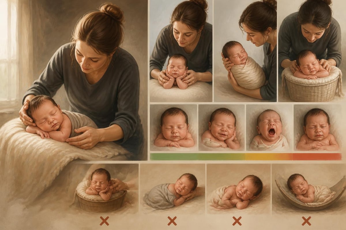 Safe newborn posing techniques