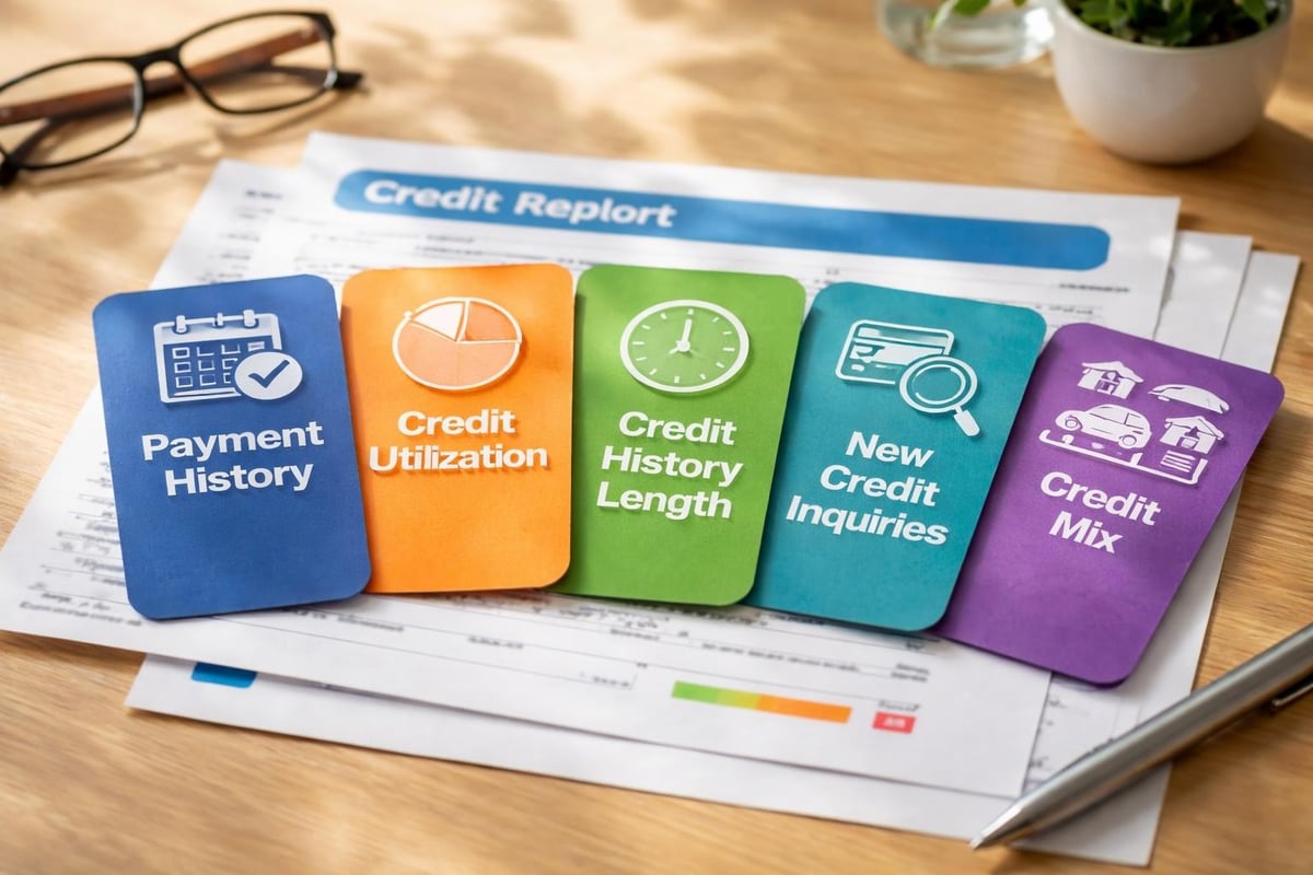 Credit score factors analyzed by simulators