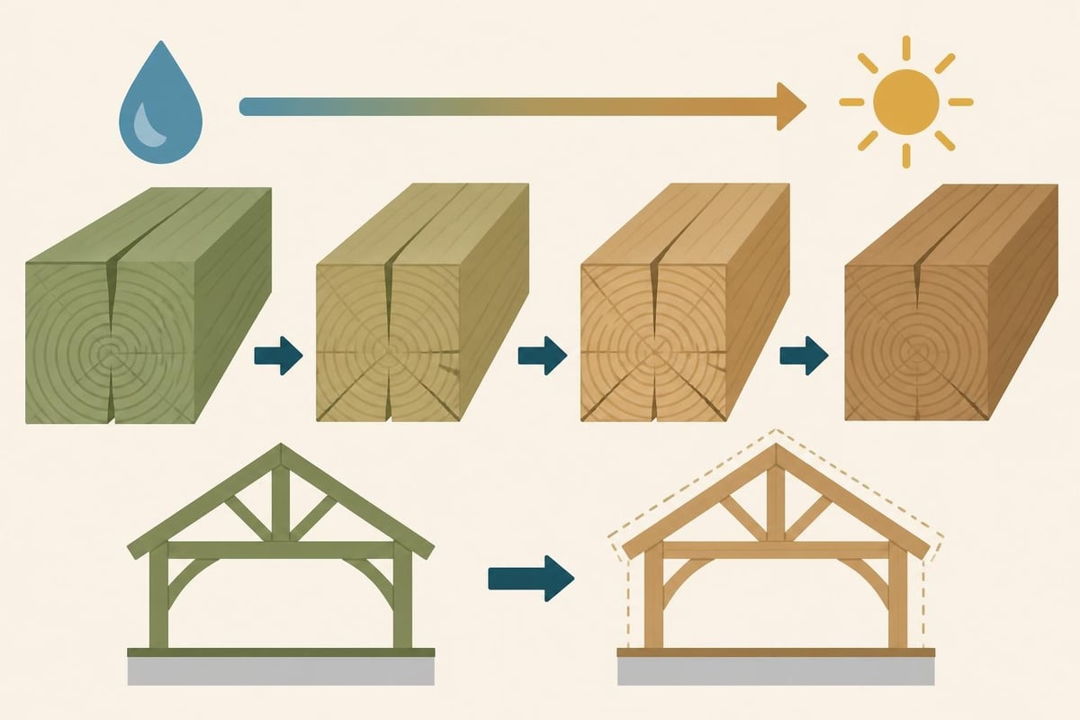 Oak timber seasoning and movement