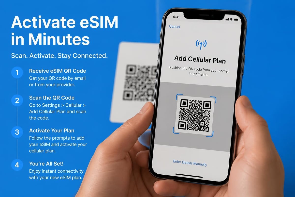 IPhone 11 eSIM QR code scanning
