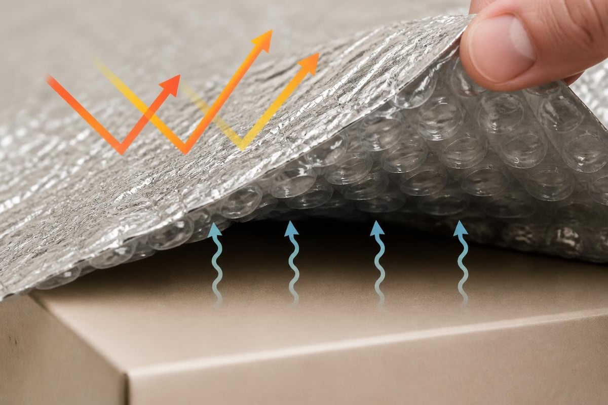 How bubble wrap insulation reflects radiant heat