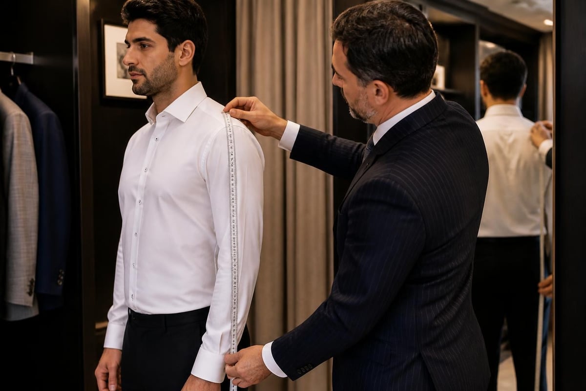 Custom shirt measurement process