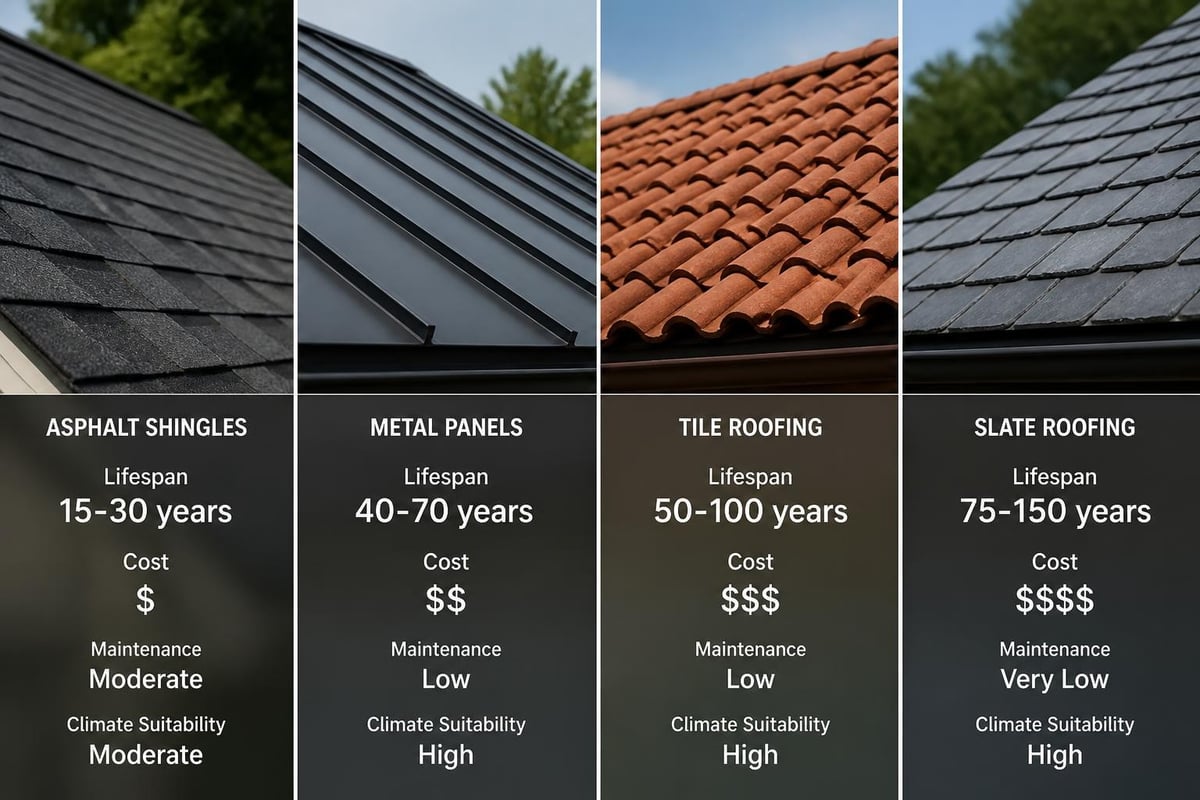 Roofing material comparison