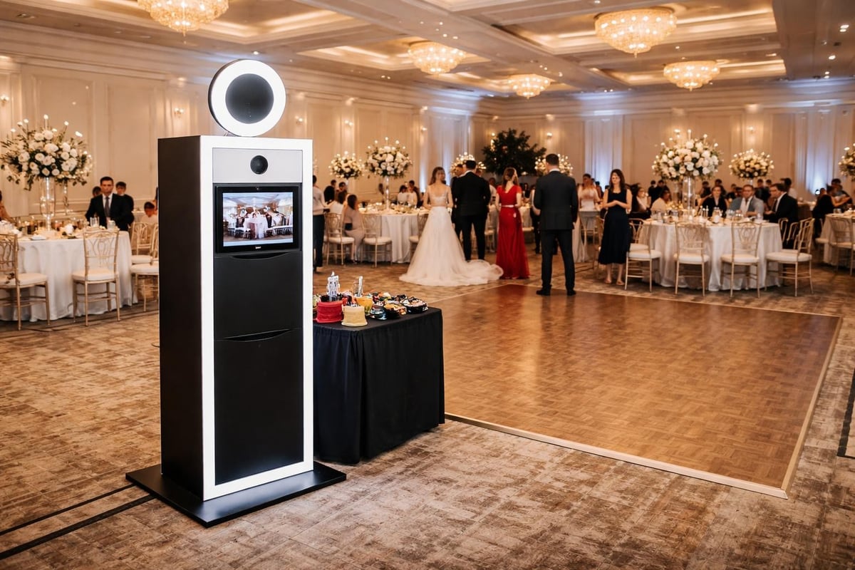 Box photo booth event placement