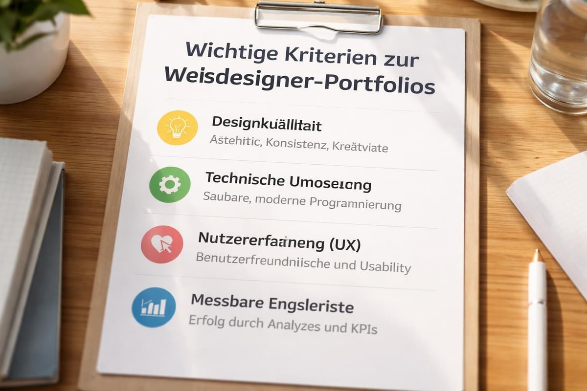 Portfolio-Bewertungskriterien für Webdesigner