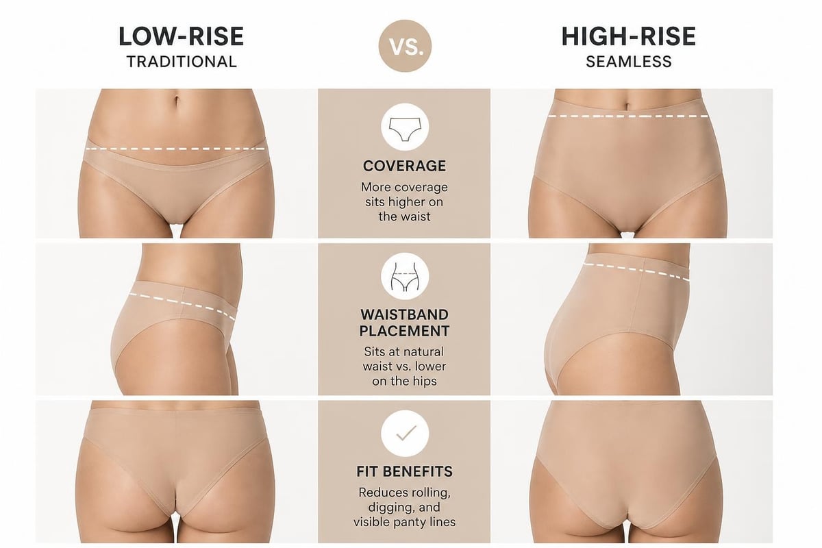 High rise underwear benefits diagram