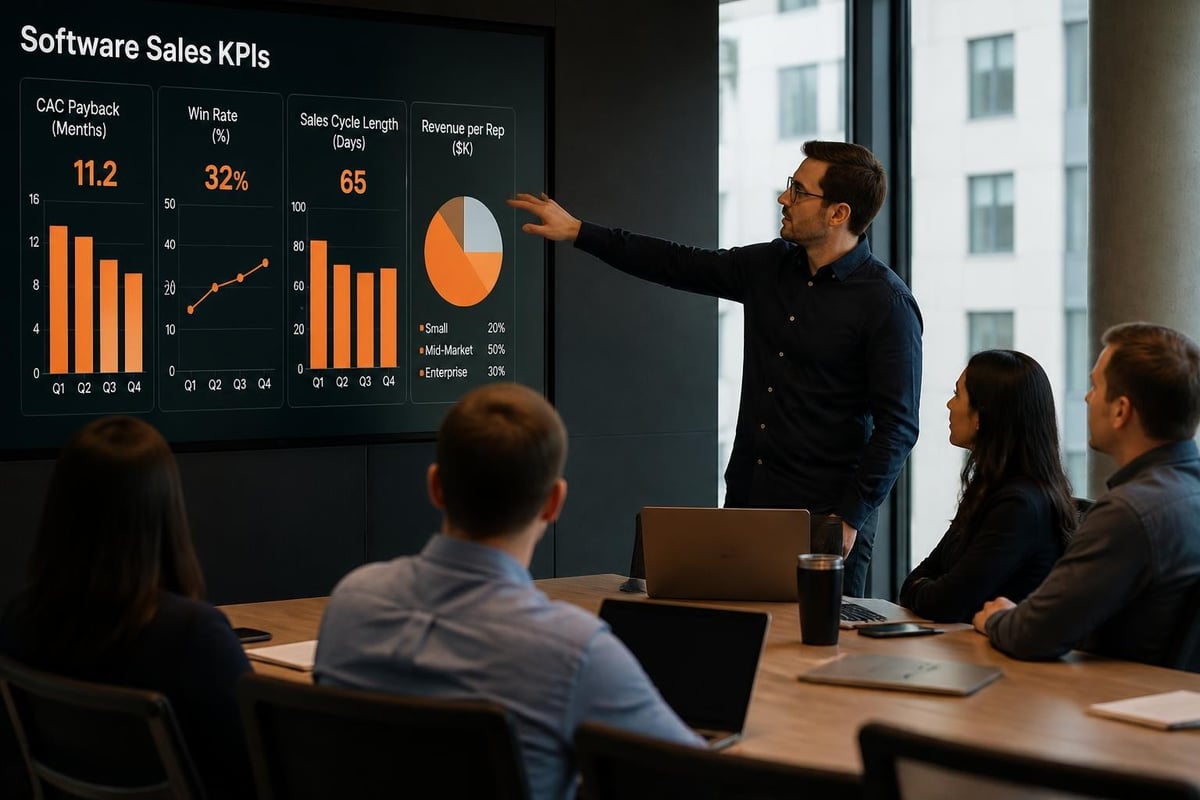 Software Sales: Process, Metrics & Strategies for 2026 Software sales metrics dashboard