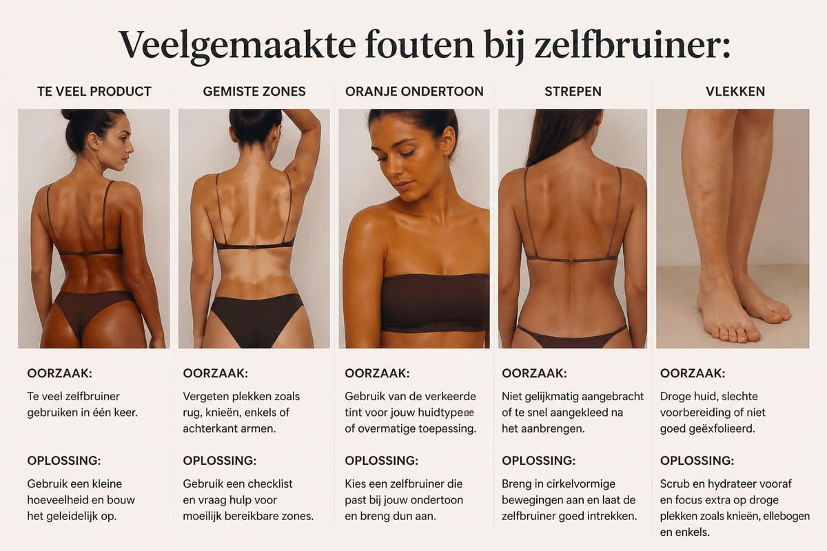Sunless tanning fouten