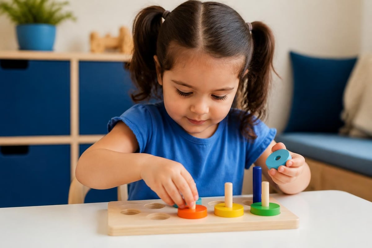 Preschooler engaged in hands-on learning