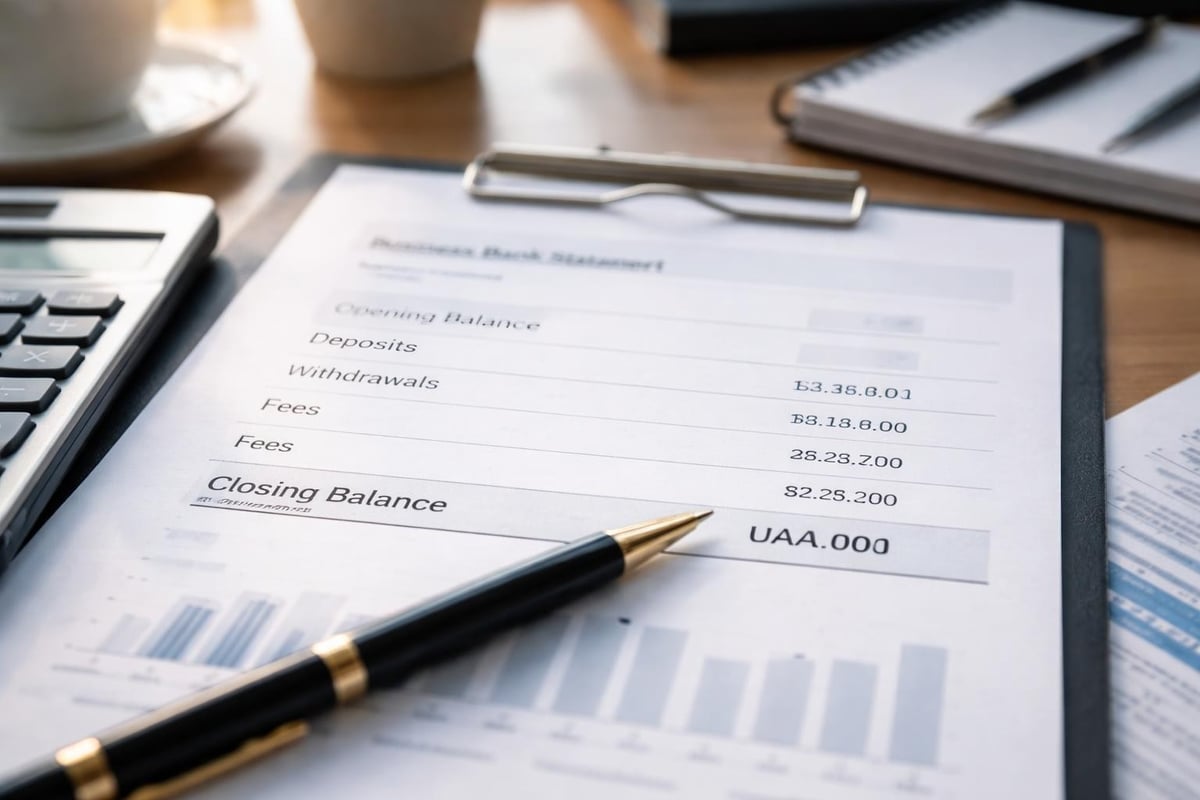 Business bank statement components