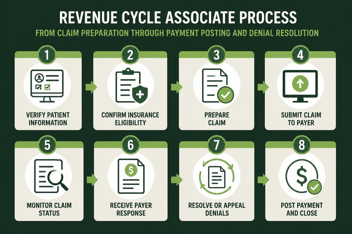 Revenue cycle associate workflow steps