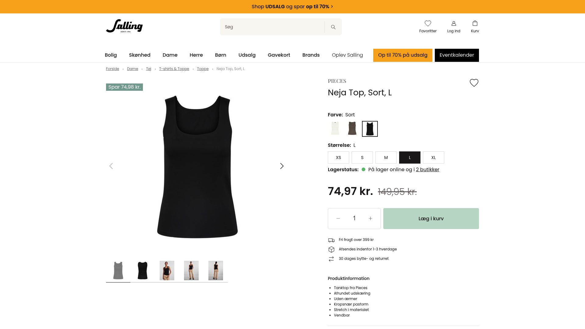 7 Bedste Tøj På Tilbud Du Skal Se i 2025 - Pieces Neja Top – 74,97 kr. (Salling)