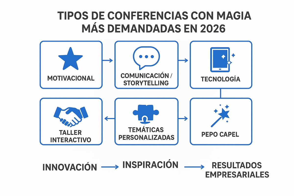 Tipos de conferencias con magia más demandadas en 2026