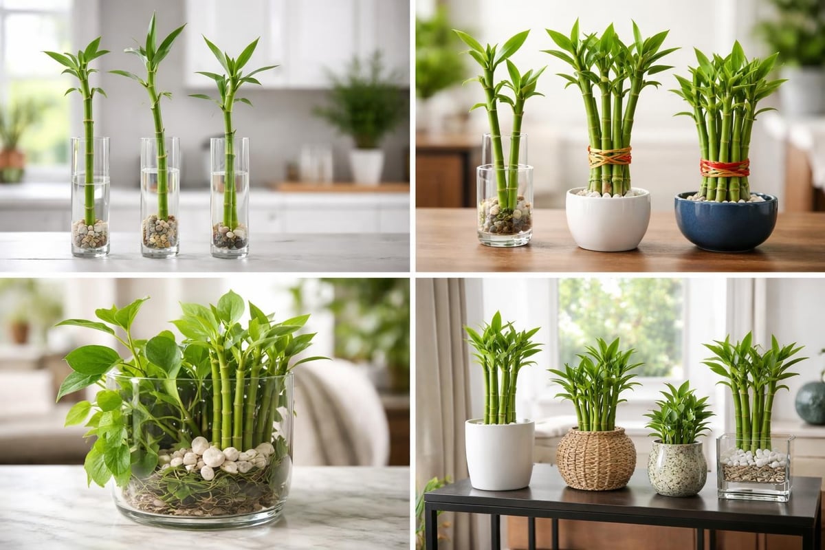 Lucky bamboo arrangement styles