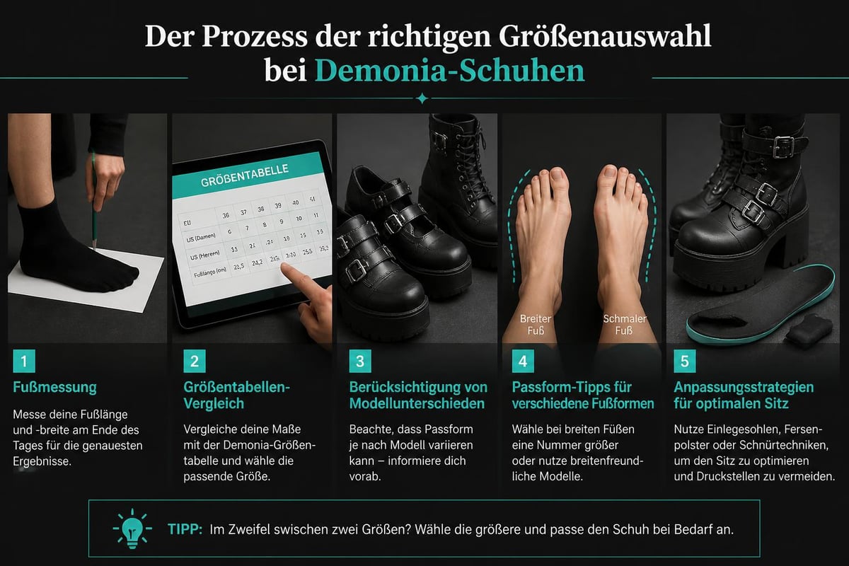 Demonia Größen und Passform