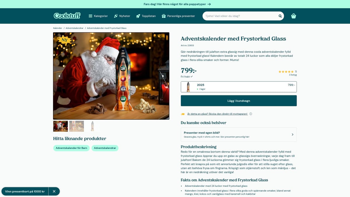 10 Fantastiska Tips På Julklapp Till Barn 2025 - Adventskalender med Frystorkad Glass – Spännande Julnedräkning