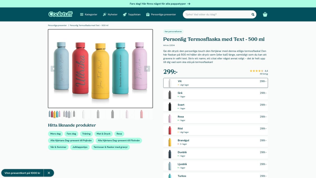 10 Fantastiska Tips På Julklapp Till Barn 2025 - Personlig Termosflaska med Text – Praktisk och Personlig Gåva