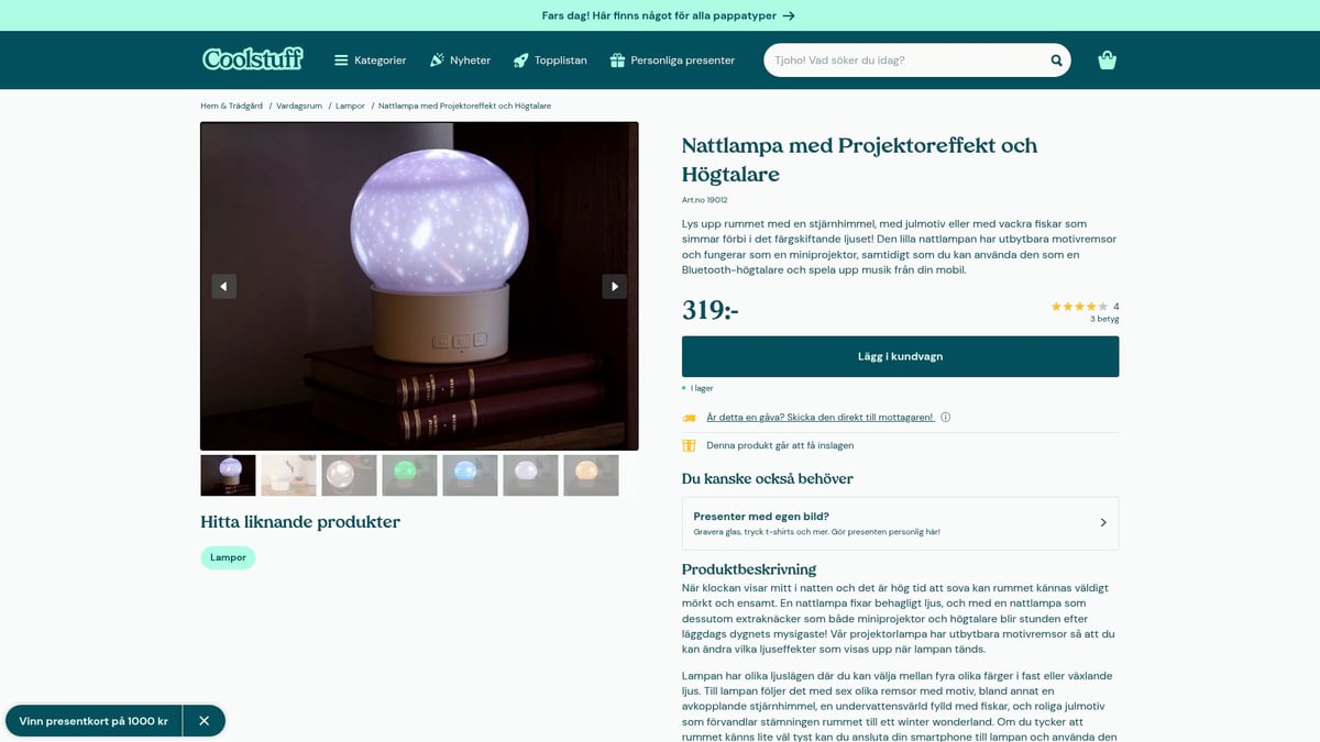 10 Fantastiska Tips På Julklapp Till Barn 2025 - Nattlampa med Projektoreffekt och Högtalare – Mysig Sovrumsgadget