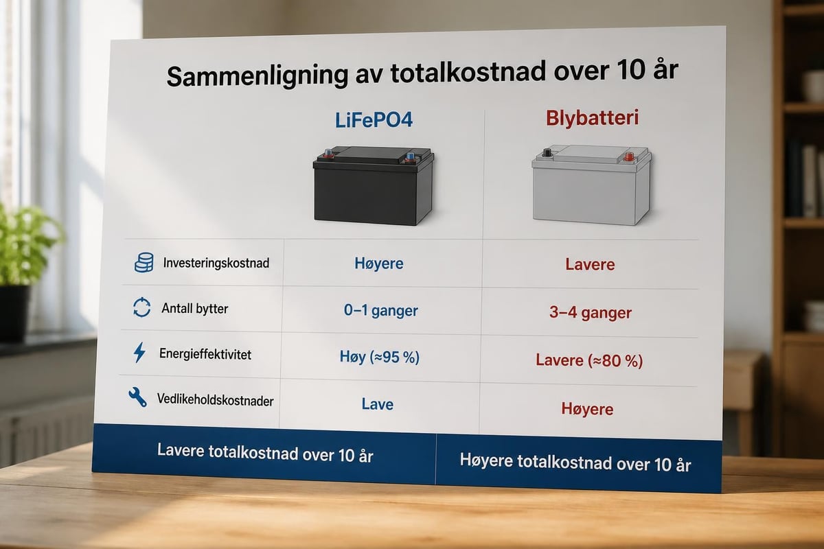 LiFePO4 startbatteri kostnad-nytte