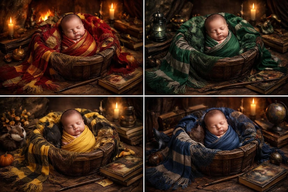 Harry Potter color schemes for newborn photography
