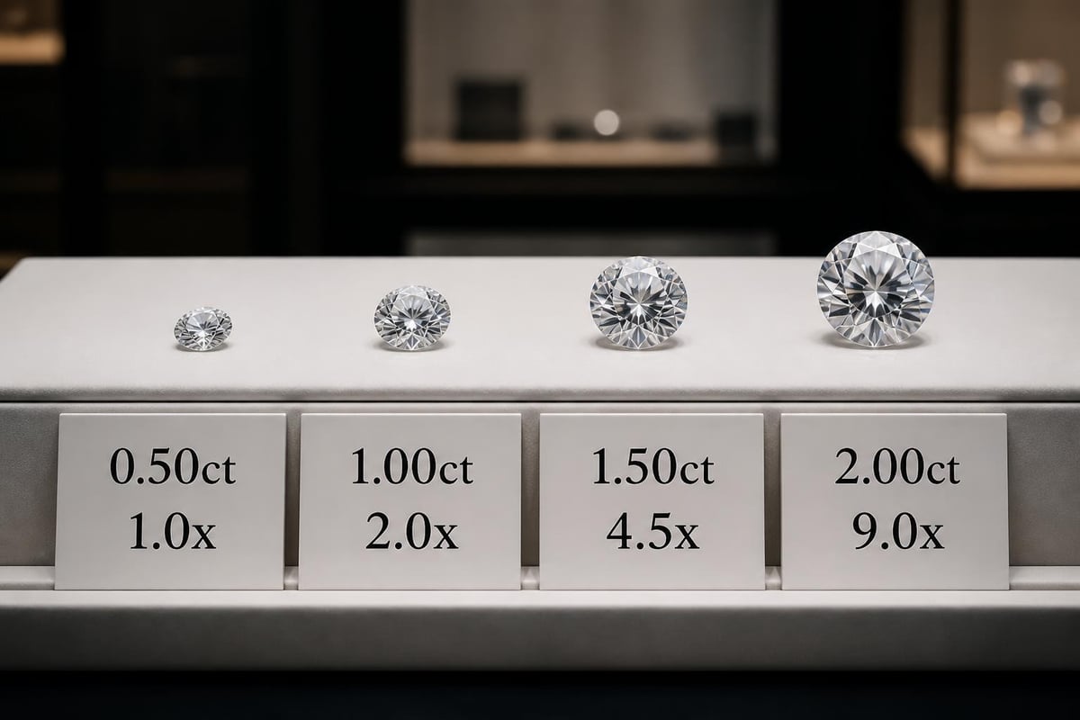 Diamond carat weight pricing