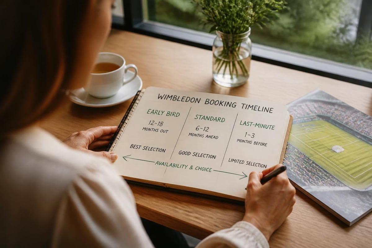 Wimbledon booking timeline