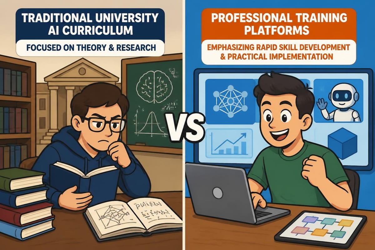 Academic versus professional AI training