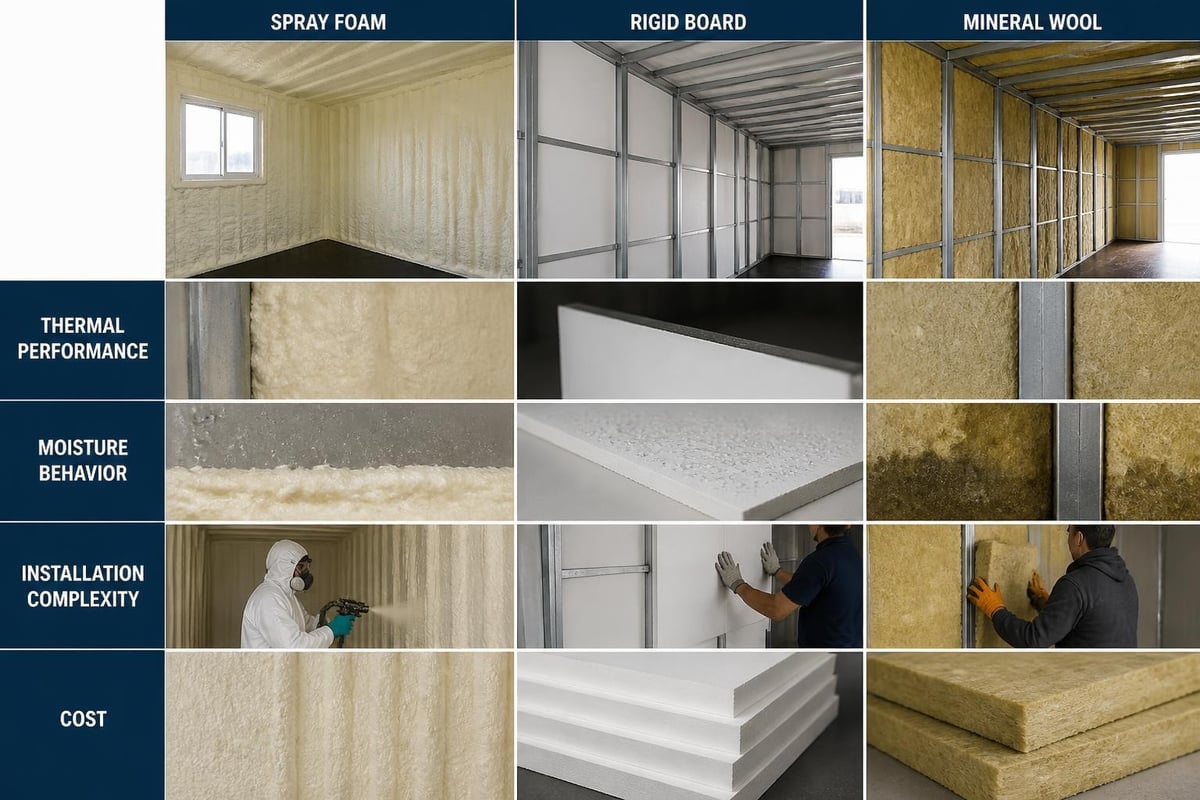 Insulation material comparison