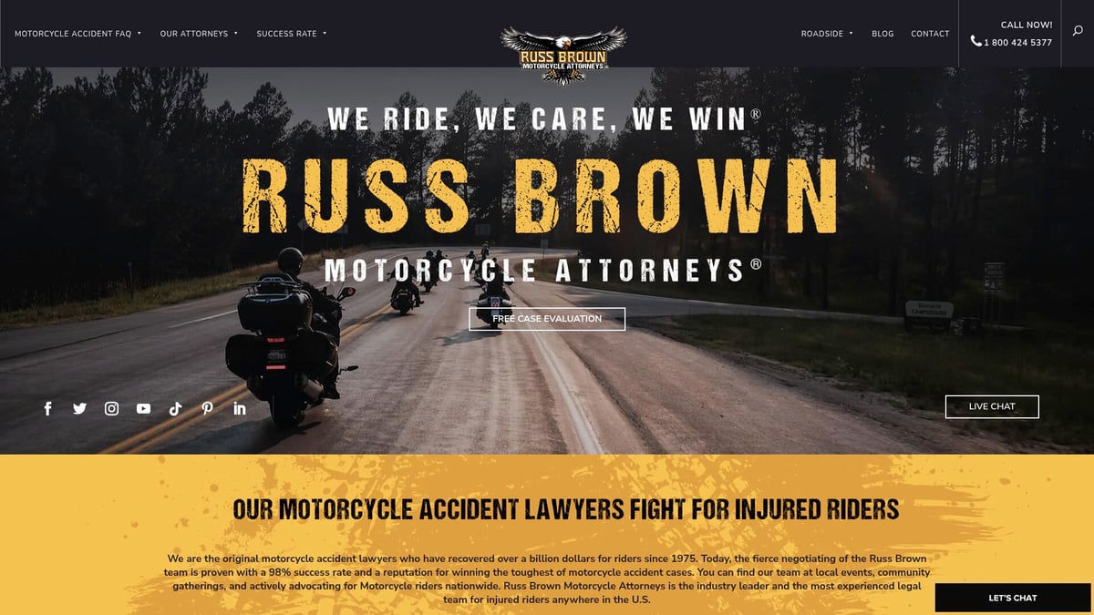 Top 9 Best Motorcycle Accident Lawyer Picks for 2025 - Russ Brown Motorcycle Attorneys