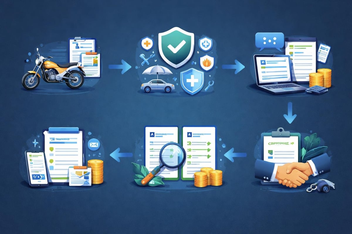 Proceso de comparación de seguros de moto