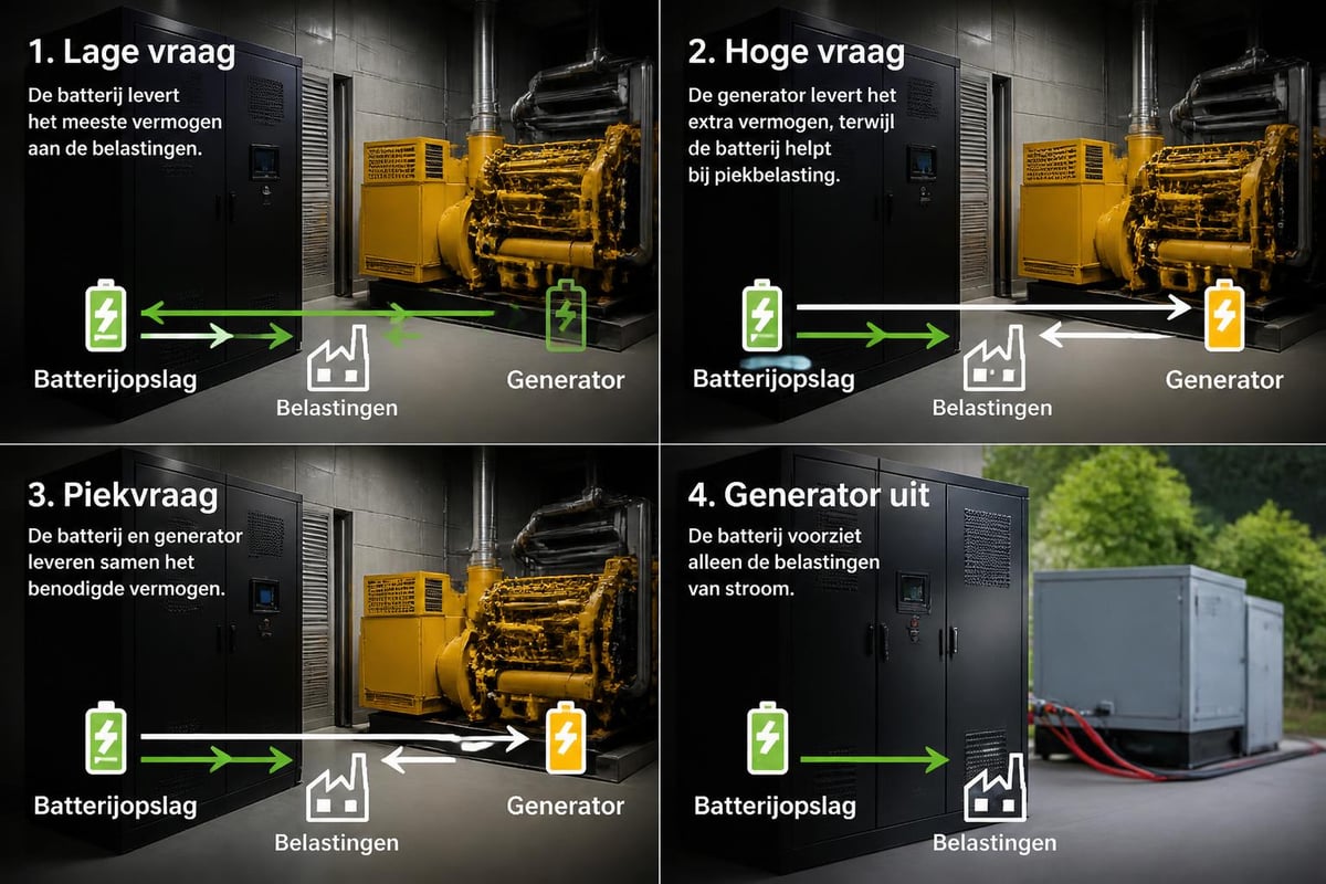 Accu aggregaat energiestroom