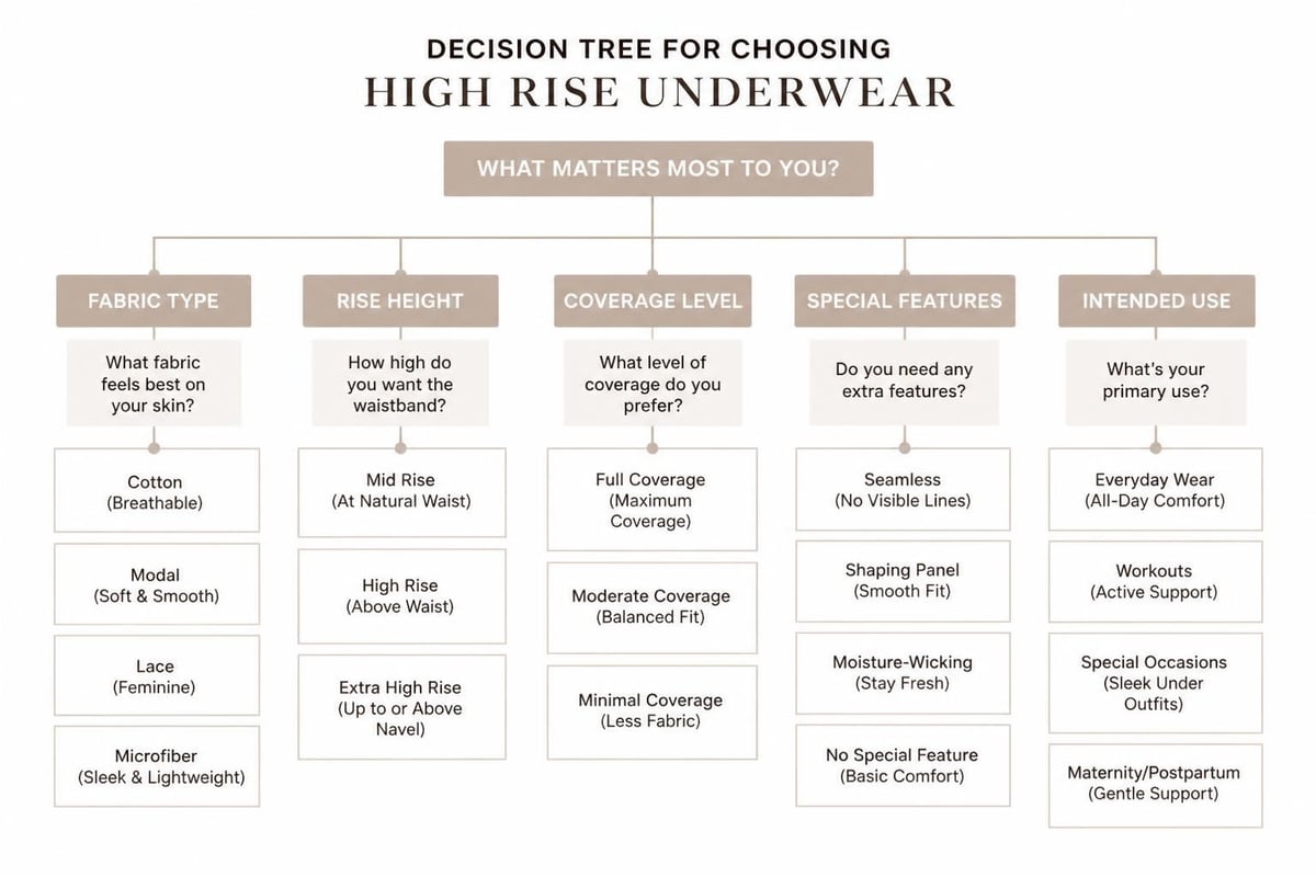 High rise underwear selection process