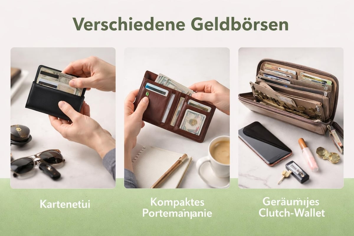 Verschiedene Geldbörsen-Typen für unterschiedliche Lebensstile