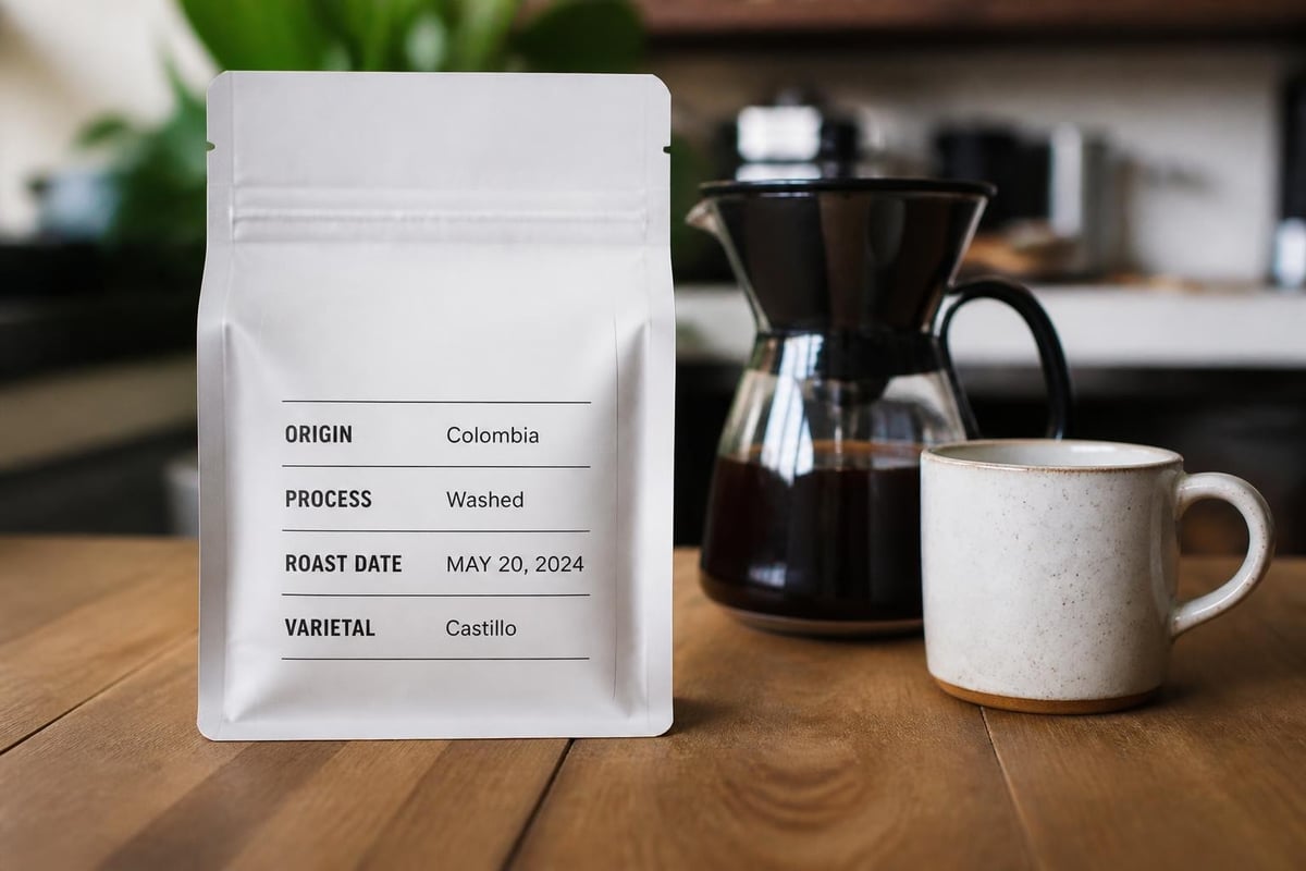 Coffee label information