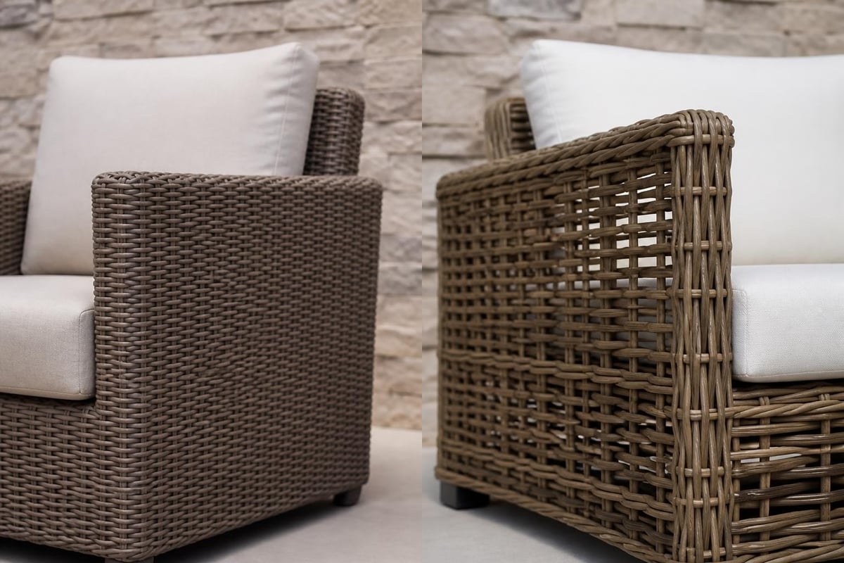 Synthetic rattan weaving patterns