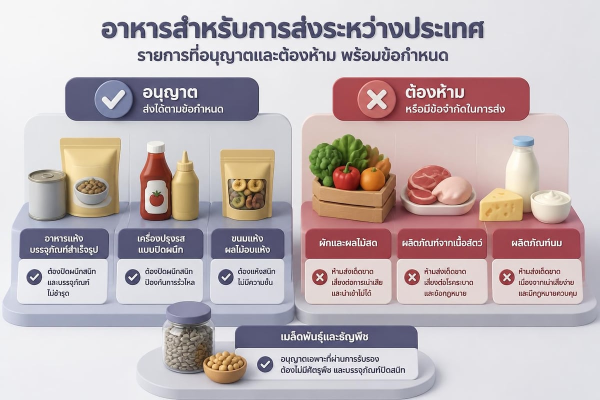 Food shipping restrictions diagram