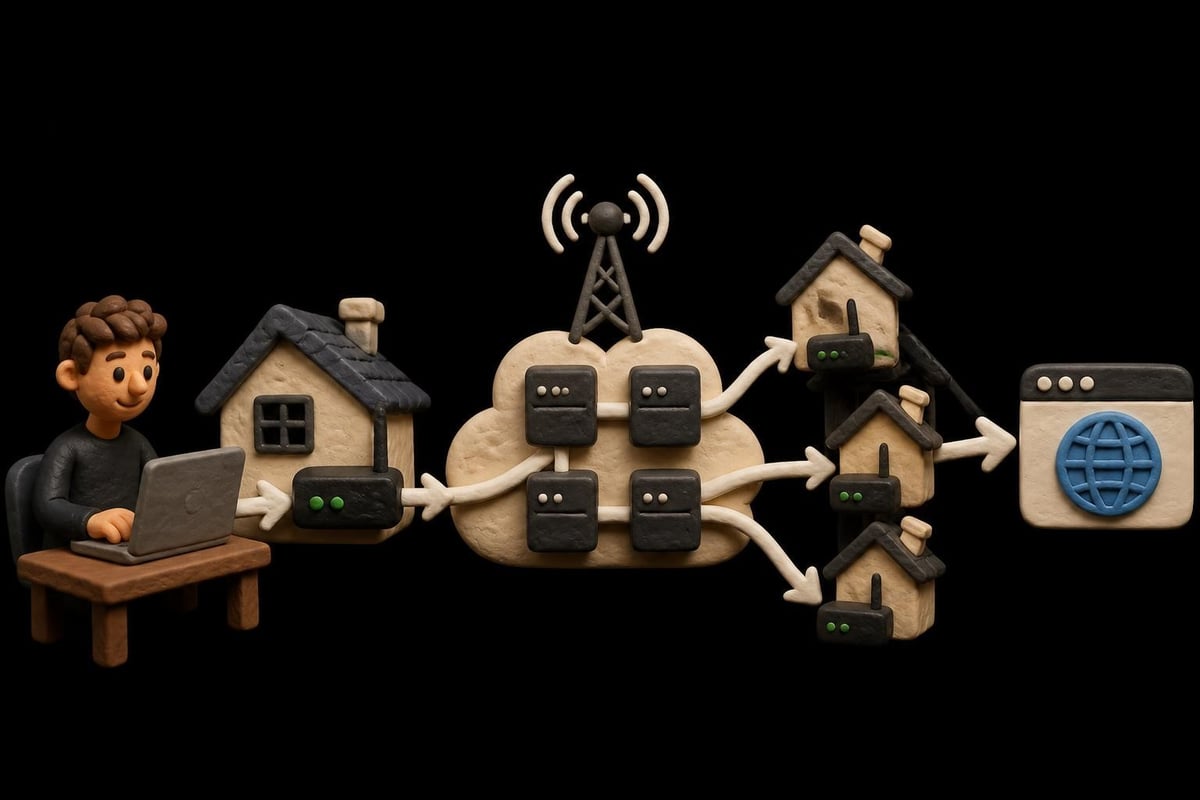 Residential proxy routing process