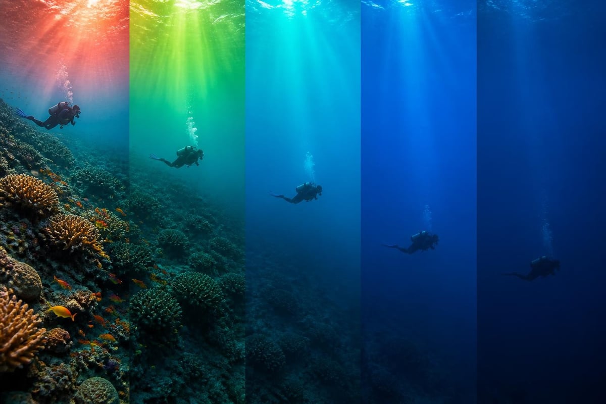 Light and color underwater