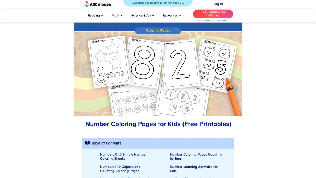 7 Fun Number Coloring Worksheets for Kids in 2026 - ABCmouse – Numbers Coloring Pages