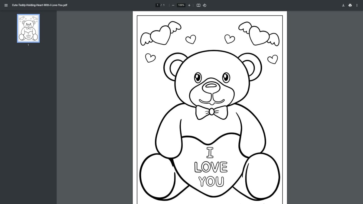12 Adorable Love Printable Coloring Pages for 2026 - Cute Teddy Holding Heart With I Love You