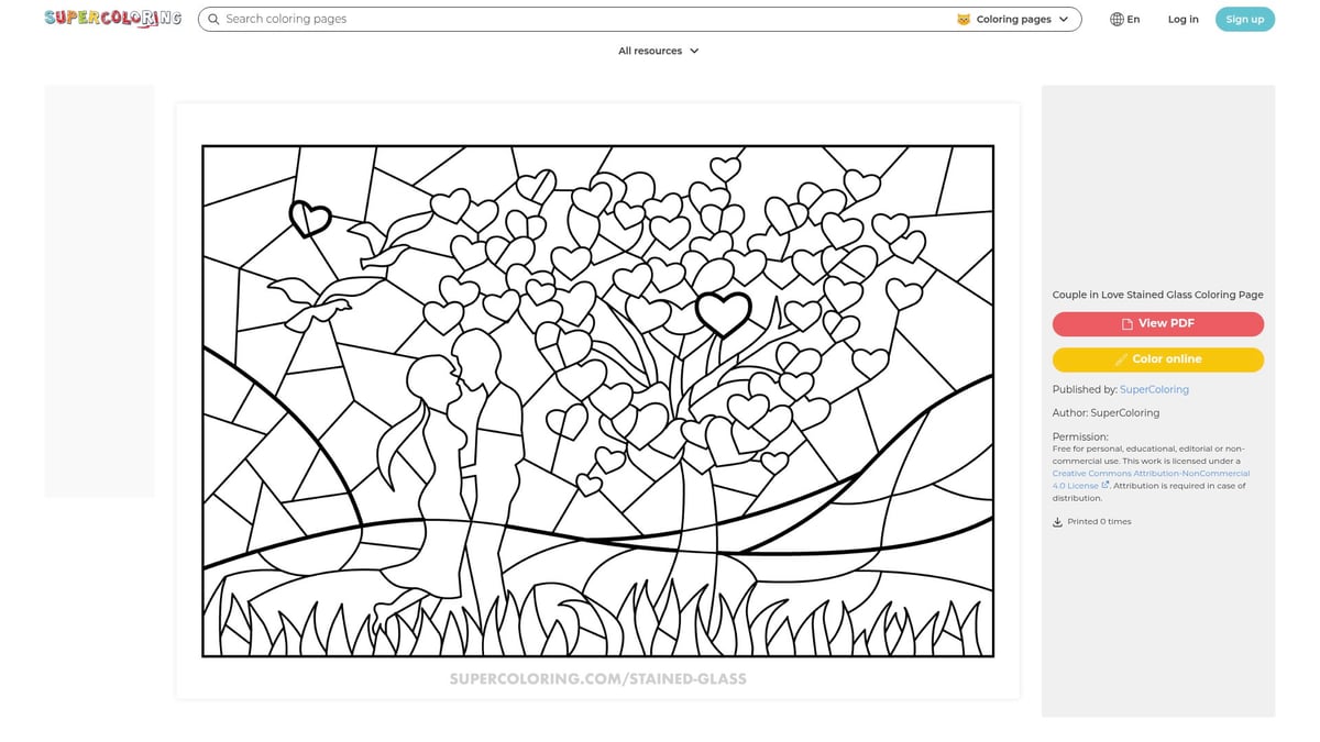 12 Adorable Love Printable Coloring Pages for 2026 - Couple in Love Stained Glass