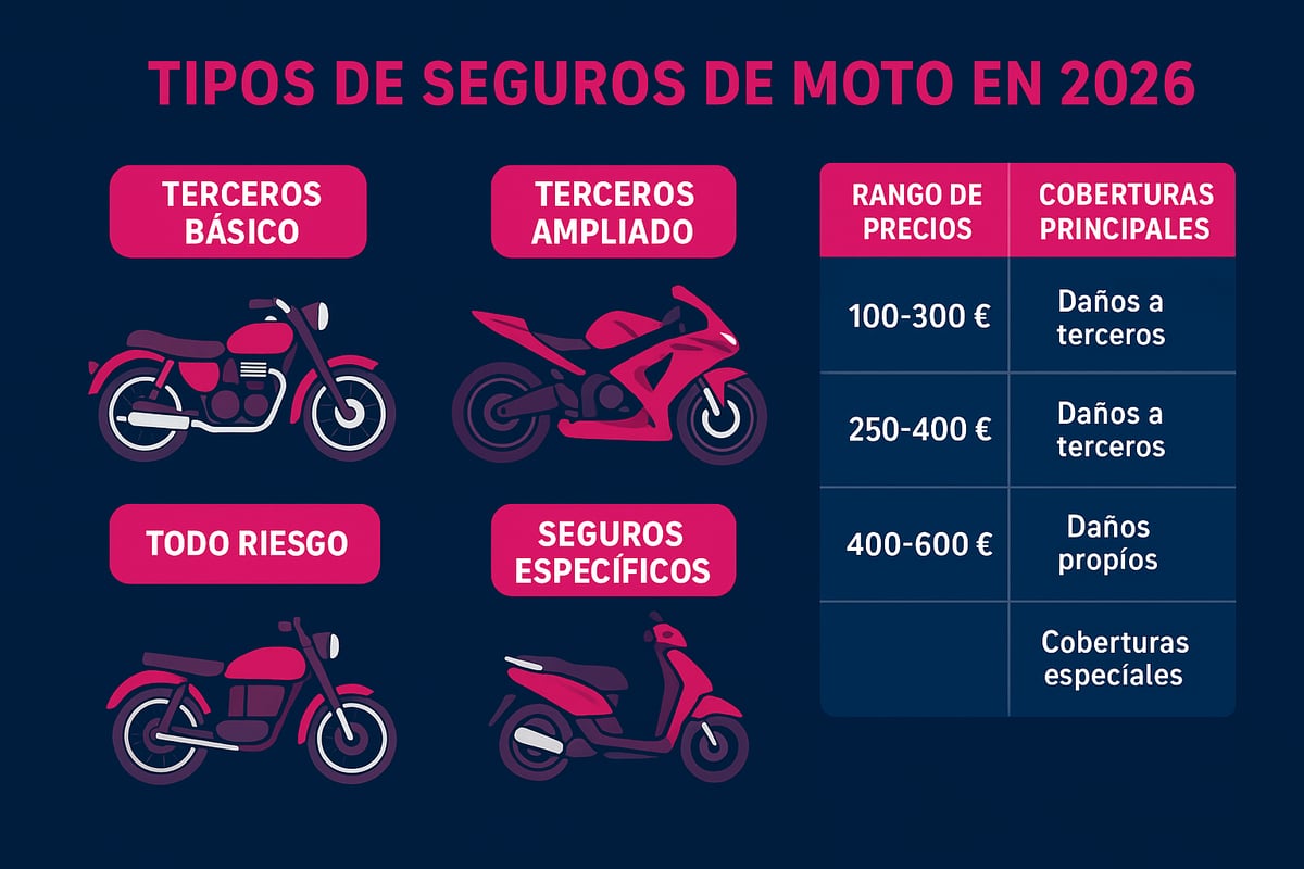 Tipos de seguros de moto y sus precios en 2026
