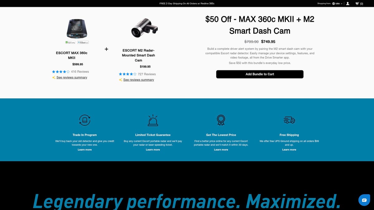 9 Essential Automobile Accessories Online for 2026 - Escort MAX 360c Radar Detector