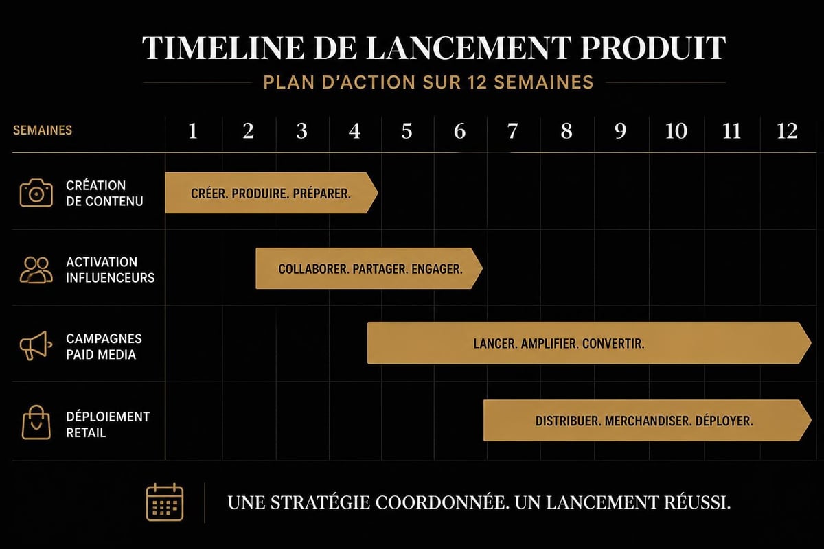 Beauty product launch timeline