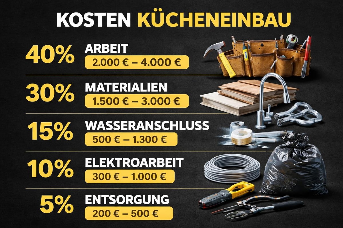 Küchenmontage Kostenaufschlüsselung