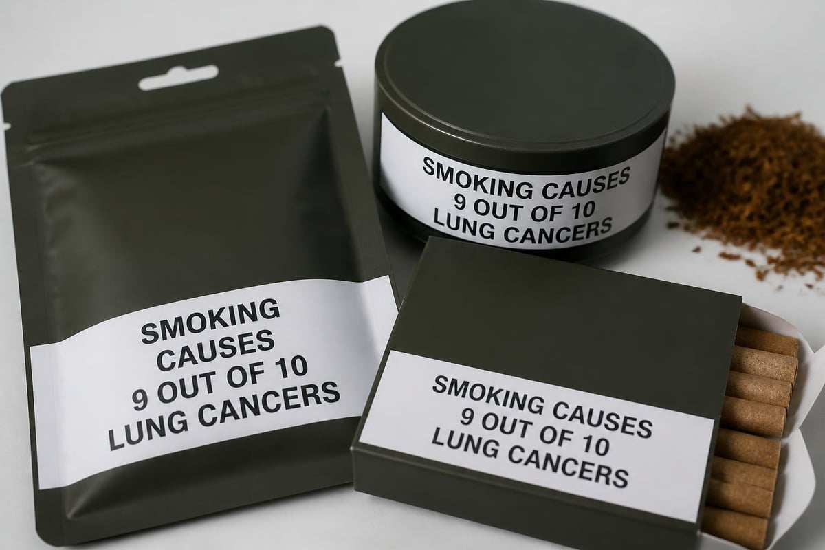 RYO tobacco packaging specifications
